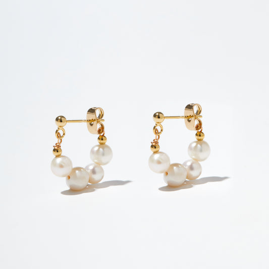 Pearl Hoops Earrings