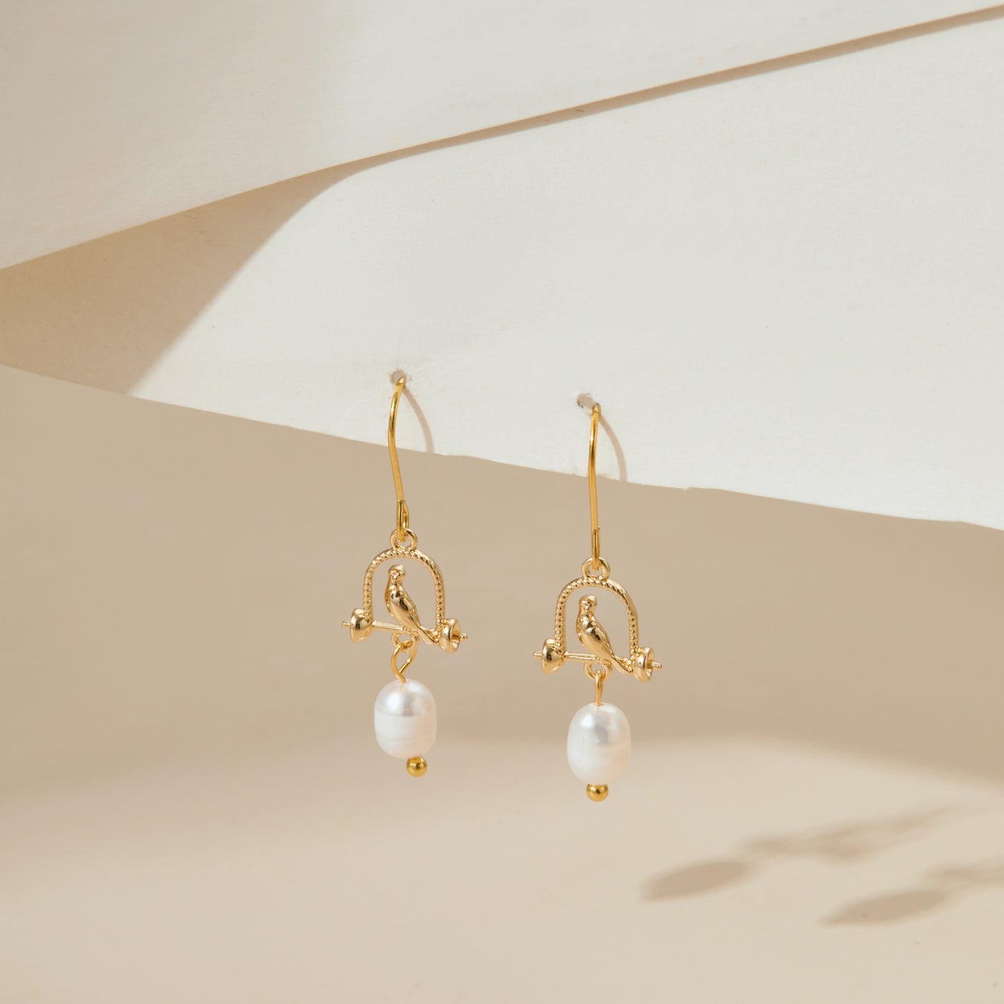 The Watching Bird – Perch & Pearl Hook Earrings