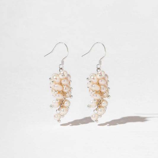 Grape shape pearl earrings