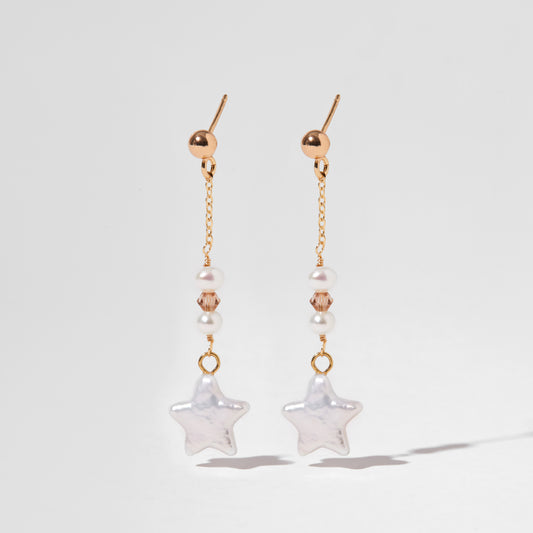 Shooting Star Pearl Earrings
