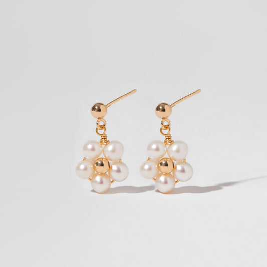 Mini Flower Pearl Earrings