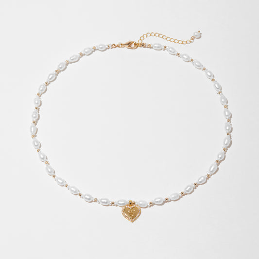 Love Pendant Pearl Necklace