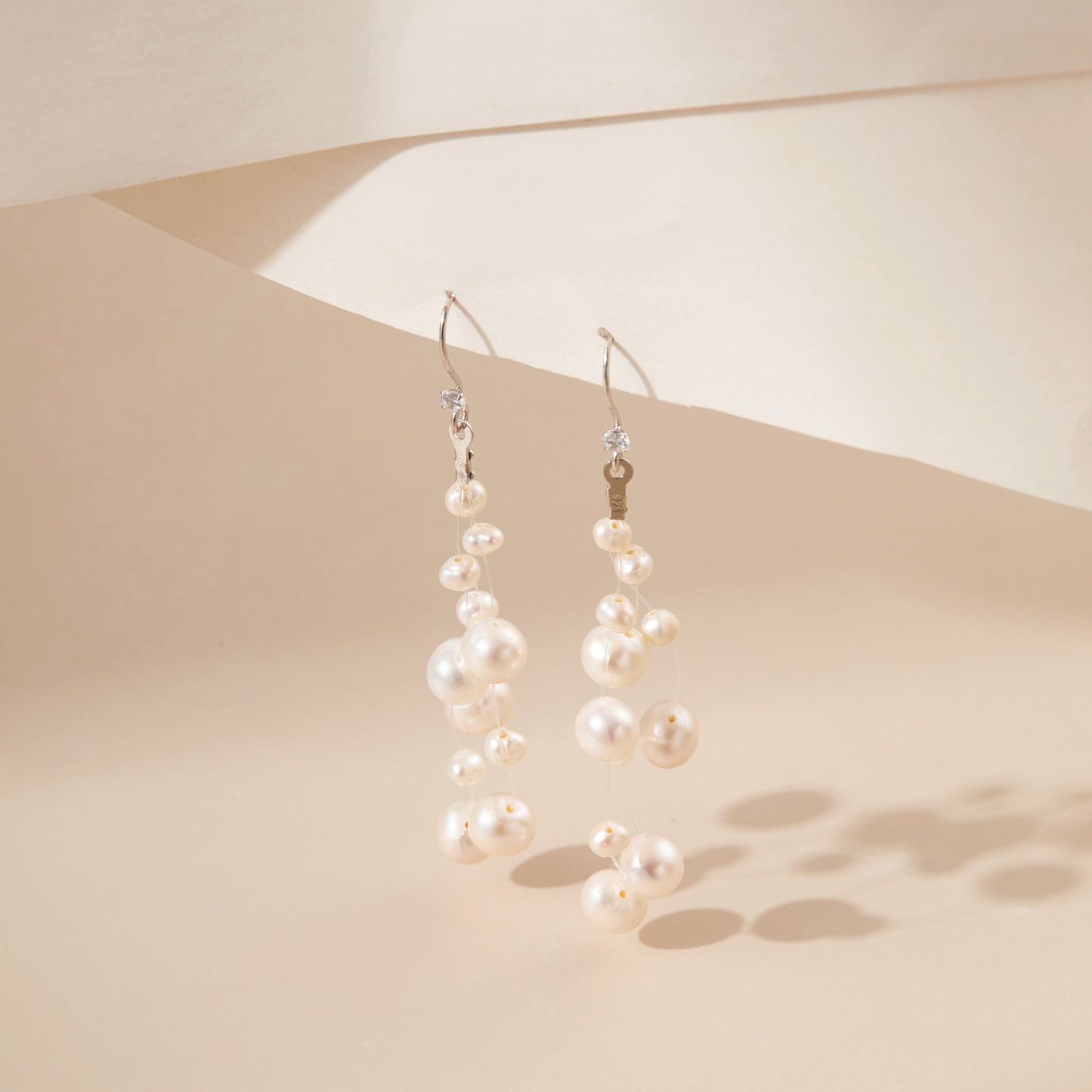 Starry Star – Graduated Pearl Cascade Drop Earrings