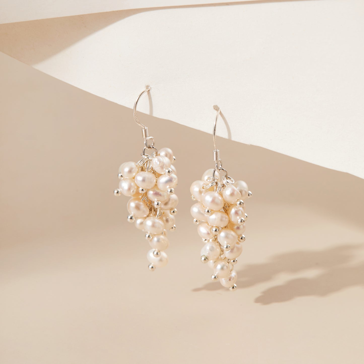 Grape shape pearl earrings