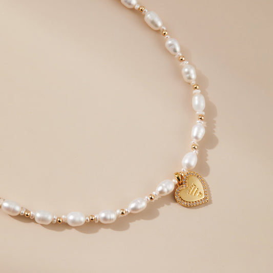 Love Pendant Pearl Necklace