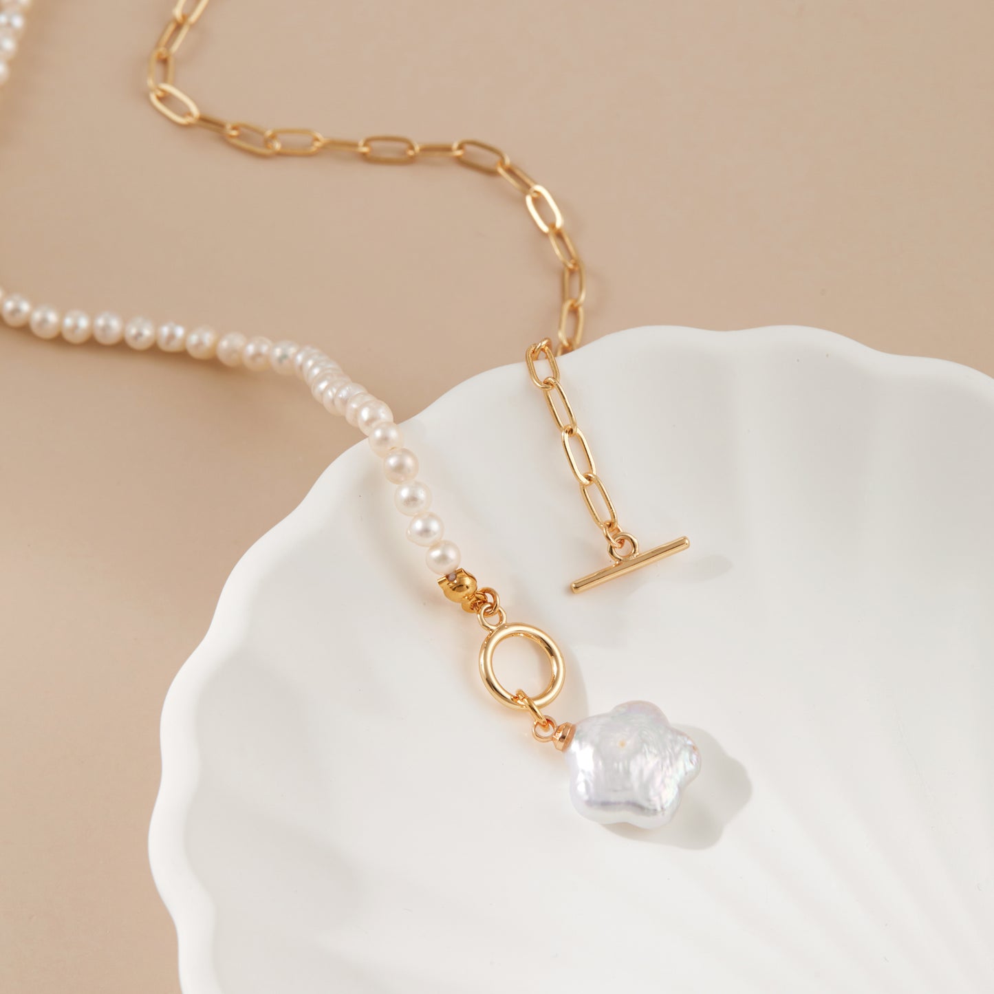 Half-half Star Baroque Pearl Necklace