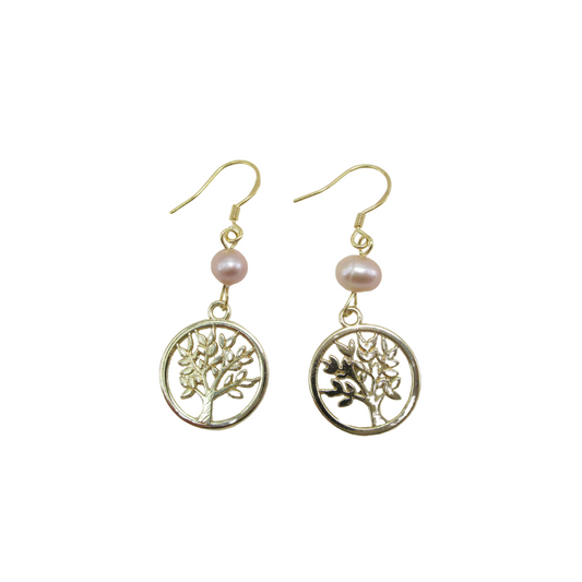 Tree of Life Pearl Earrings