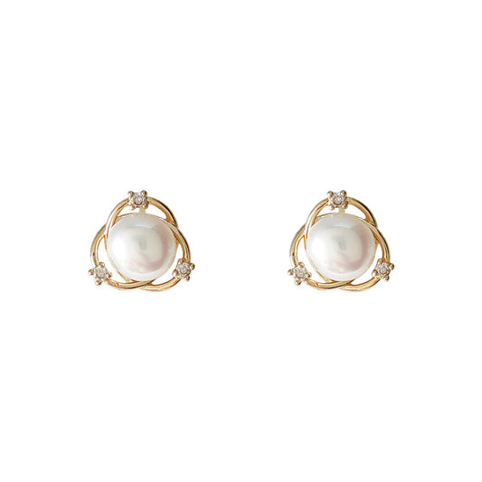 Blessing Wreath Zirconia Pearl Studs