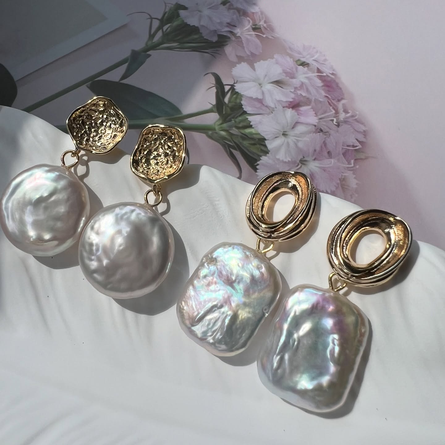 Great Coin baroque pearl earrings