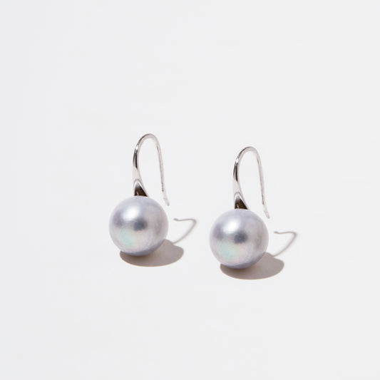 High Heels – Freshwater Pearl Hook Earrings — Silver