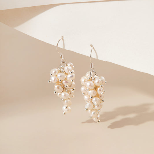 Pearl Grapes – Cluster Drop Earrings