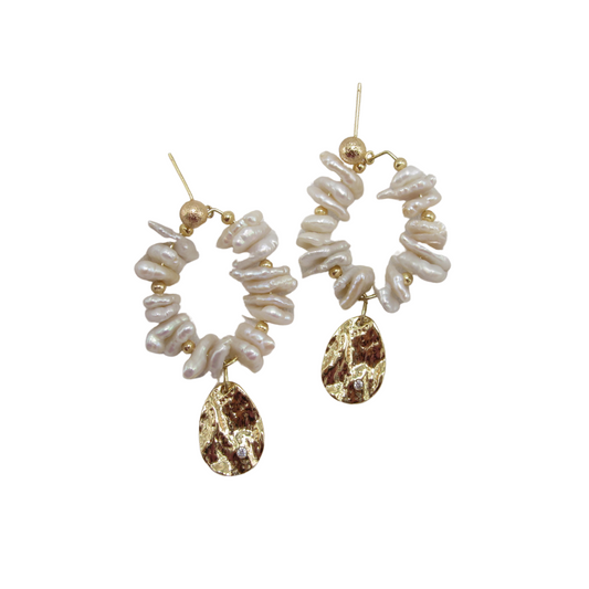 Baroque Ripple Pearl Earrings