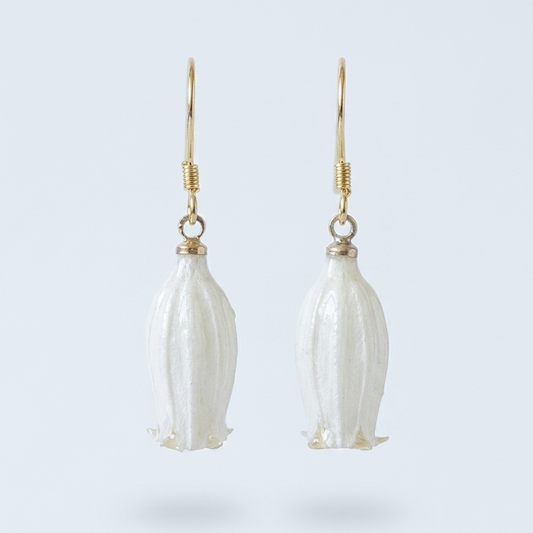 Lily of the Valley – Cream White Bell Flower Drop Earrings