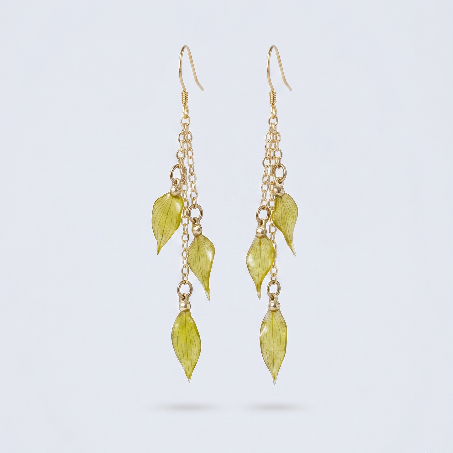 Mini Leaves – Dried Mini Leaf Long Drop Earrings