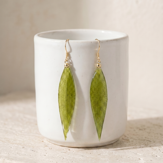 Bamboo Leaf – Bamboo Leaf Drop Earrings