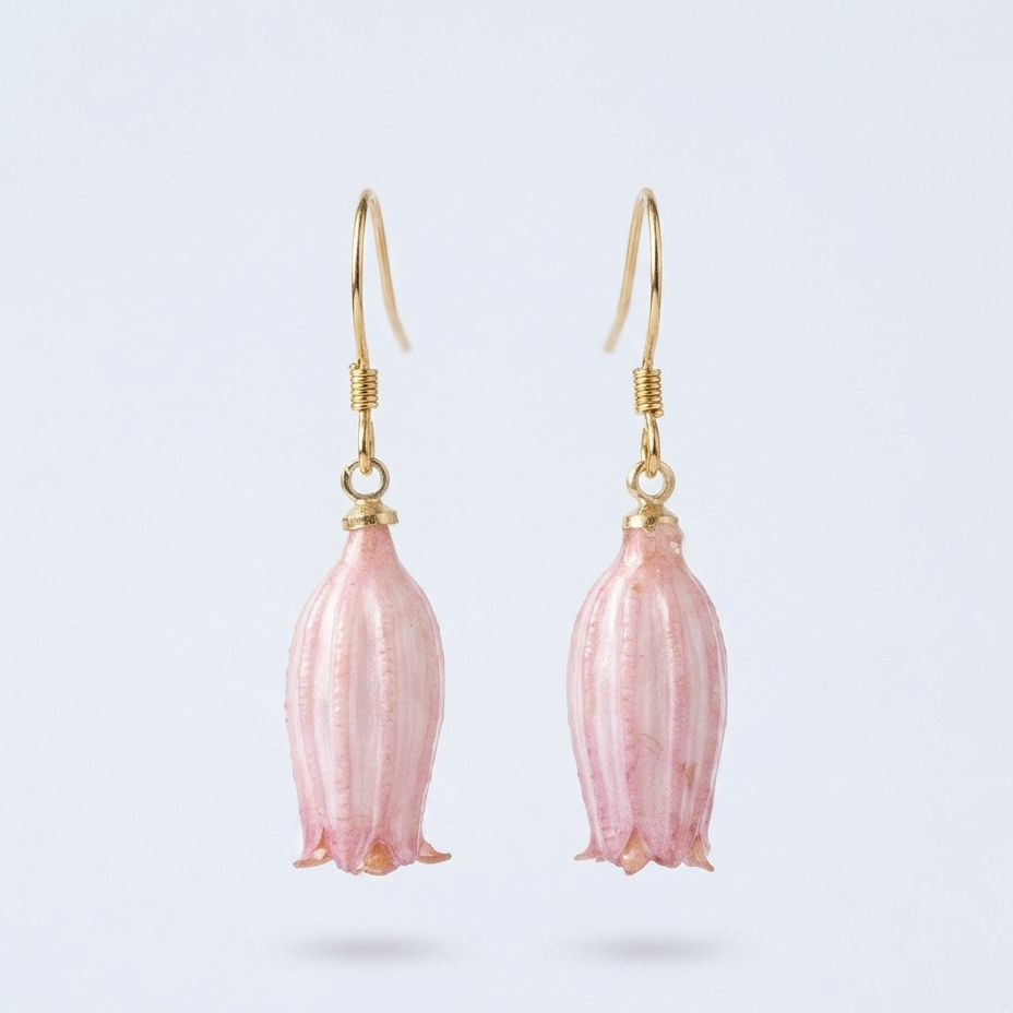 Lily of the Valley – Blush Pink Bell Flower Drop Earrings