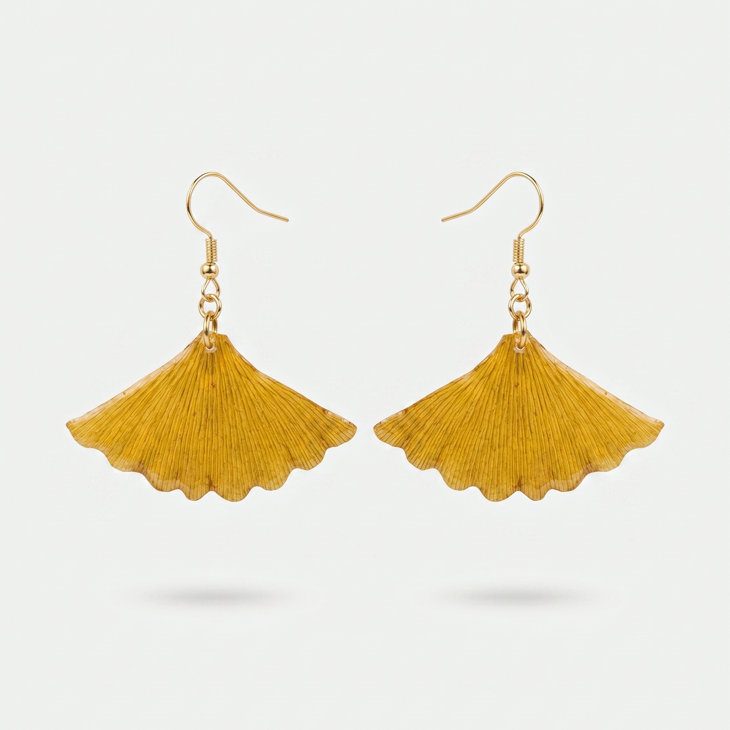 Ginkgo – Yellow Ginkgo Fan Leaf Drop Earrings