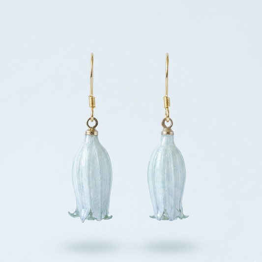 Lily of the Valley – Pale Blue Bell Flower Drop Earrings
