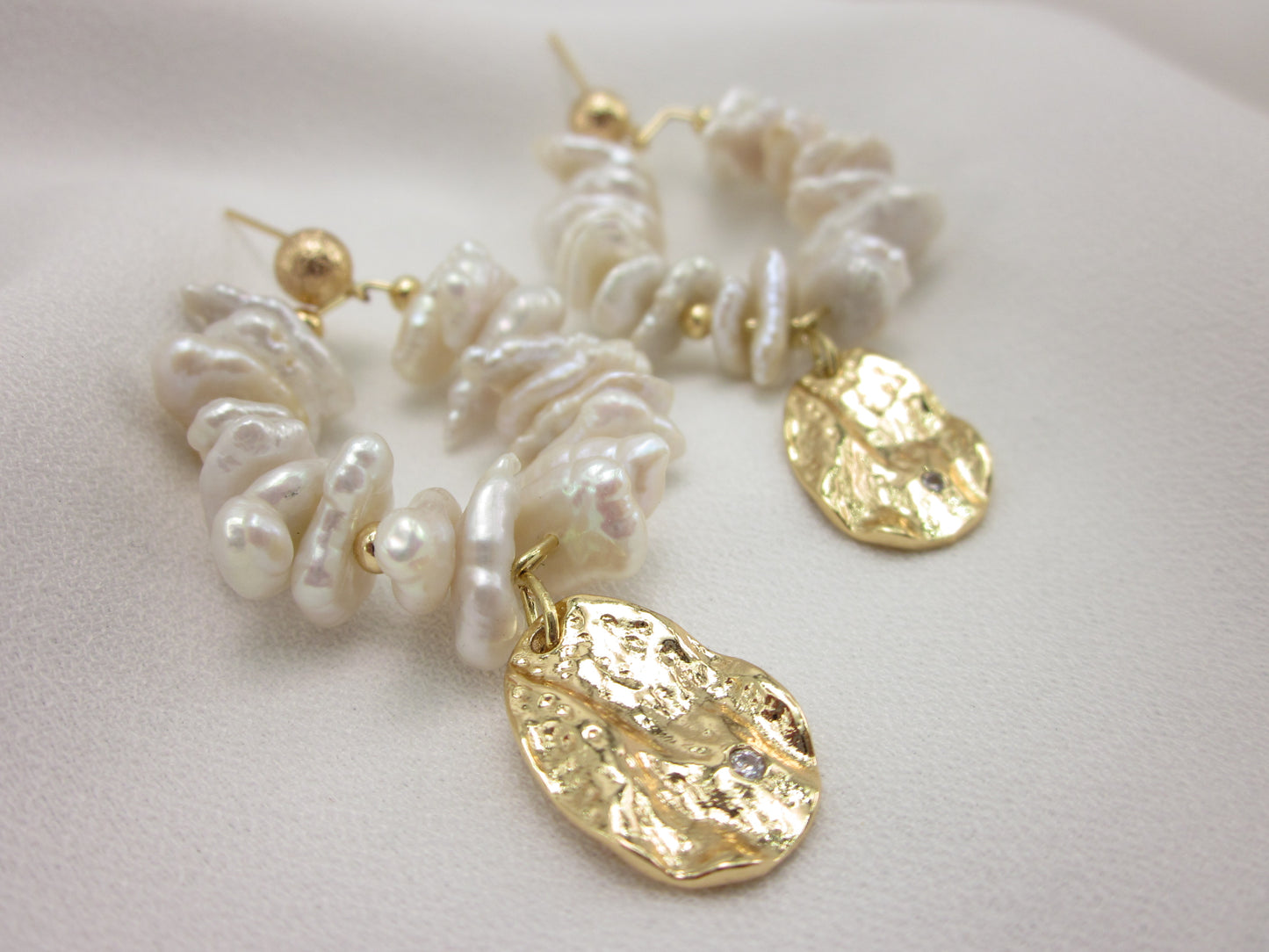 Baroque Ripple Pearl Earrings