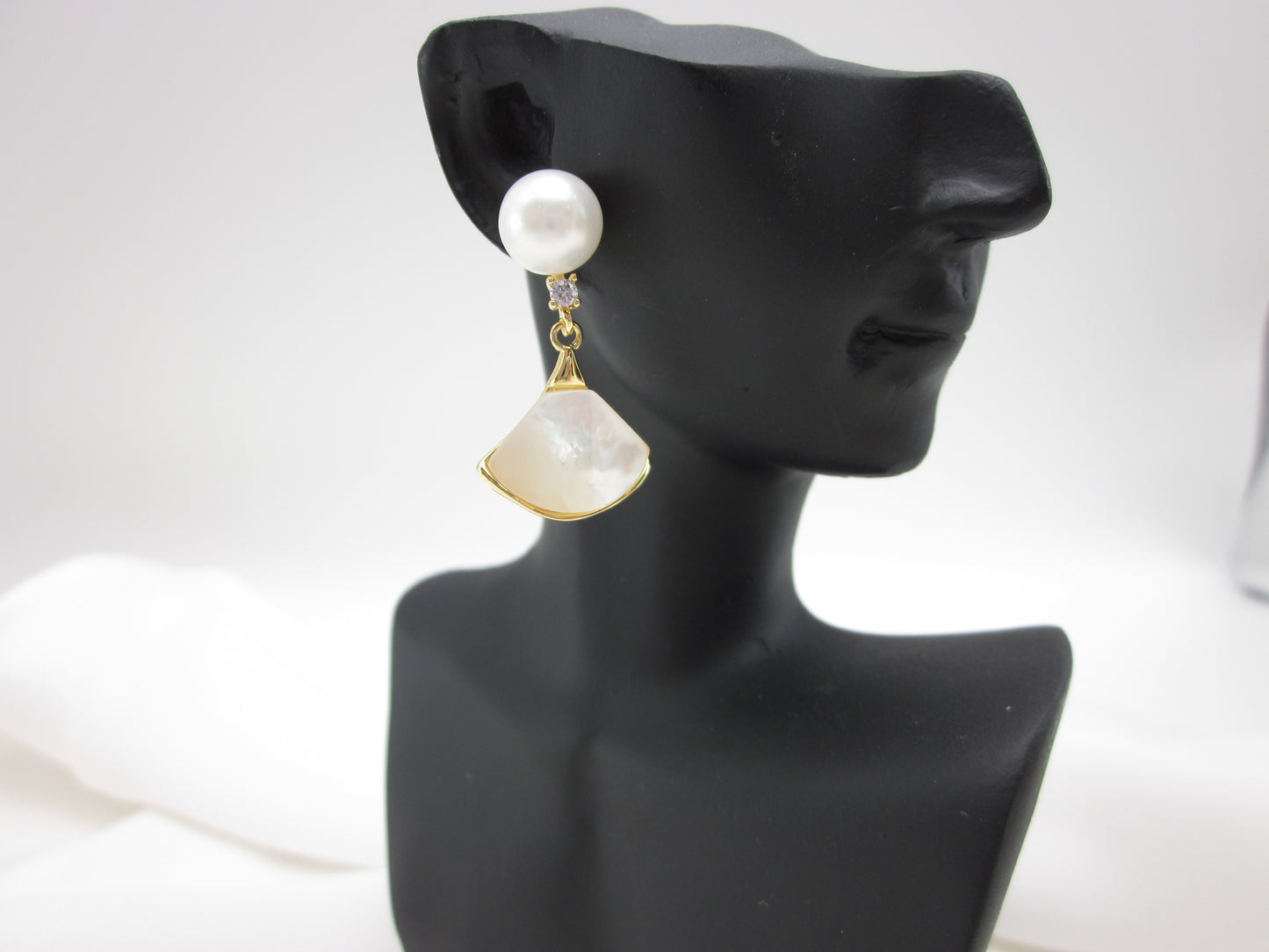 Fan Shell Pearl Earrings