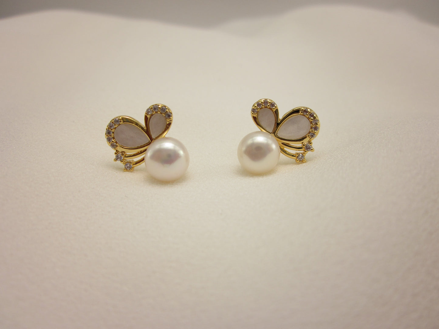 Shimmering Pearl Butterfly Studs.