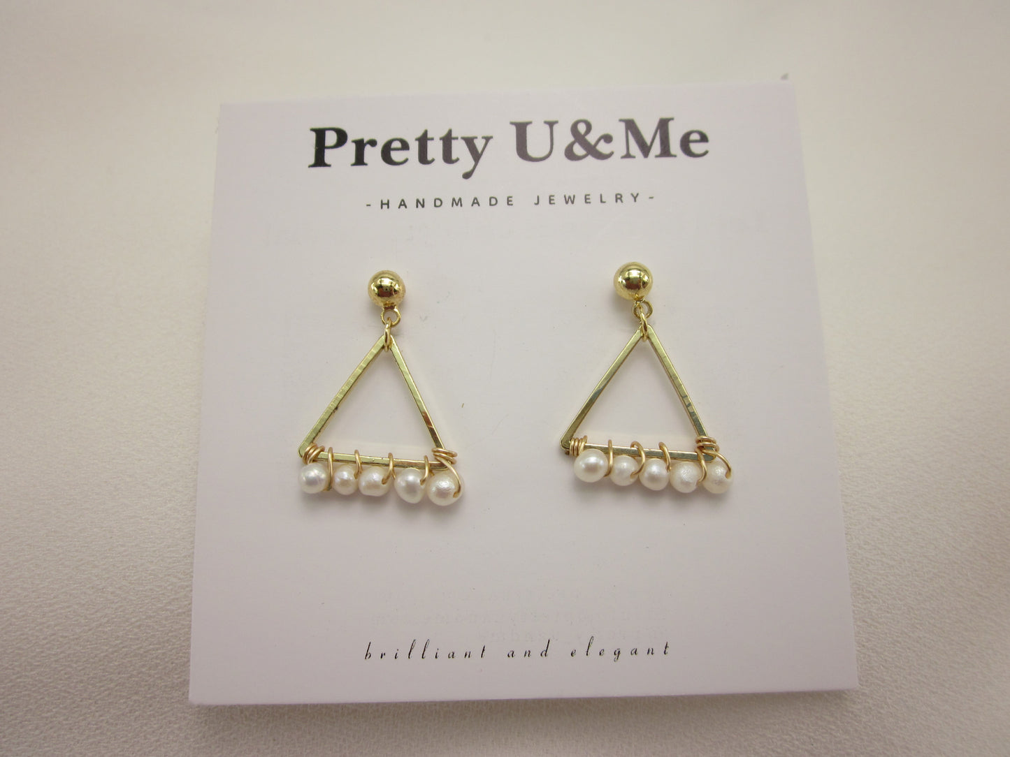 Triangular Pearl Wrap Earrings