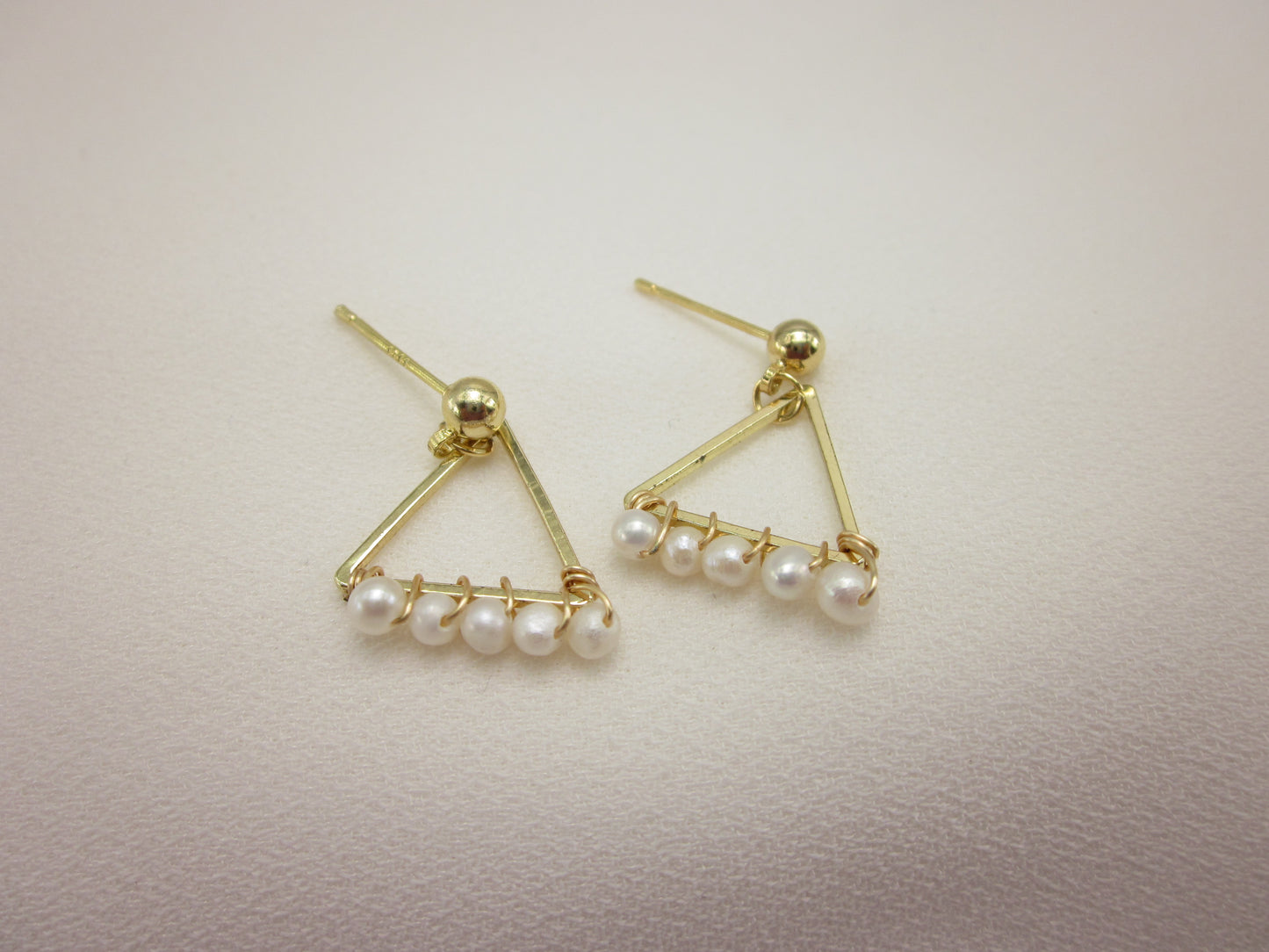 Triangular Pearl Wrap Earrings