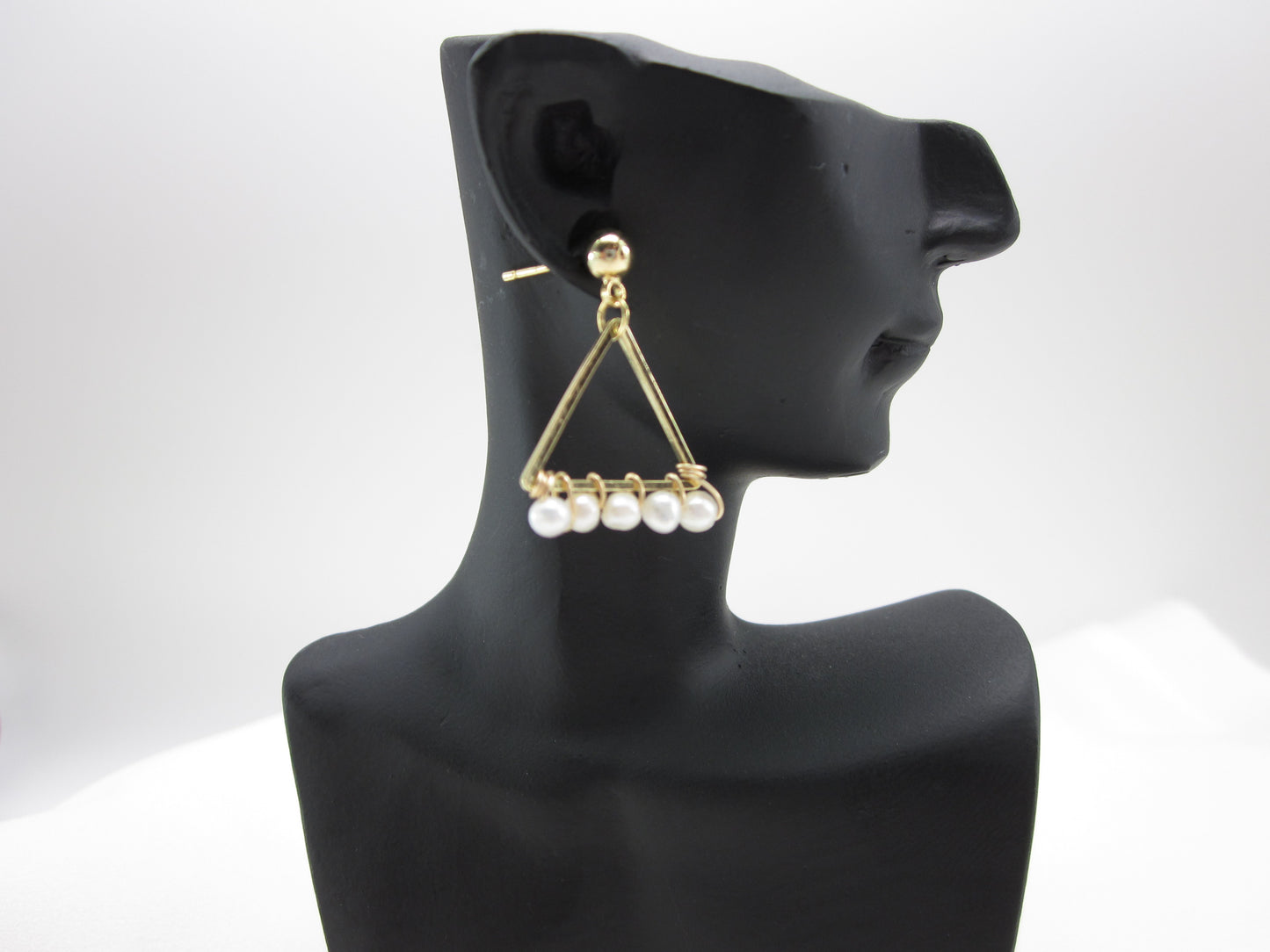 Triangular Pearl Wrap Earrings