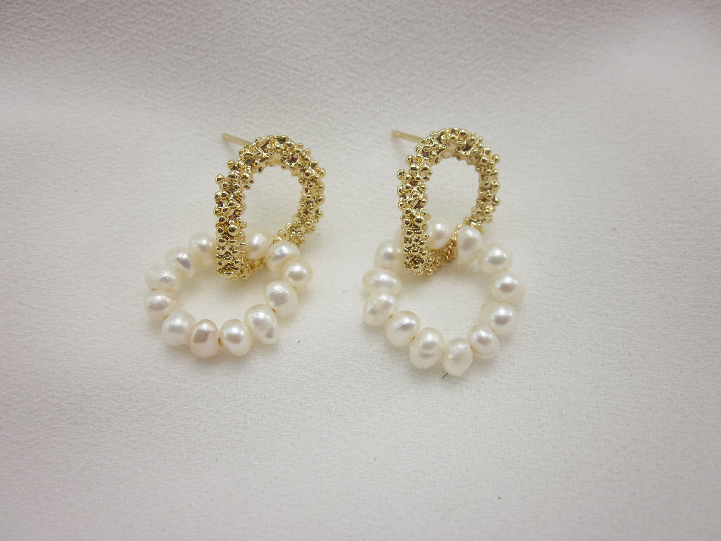 Golden Halo Pearl Donut Earrings