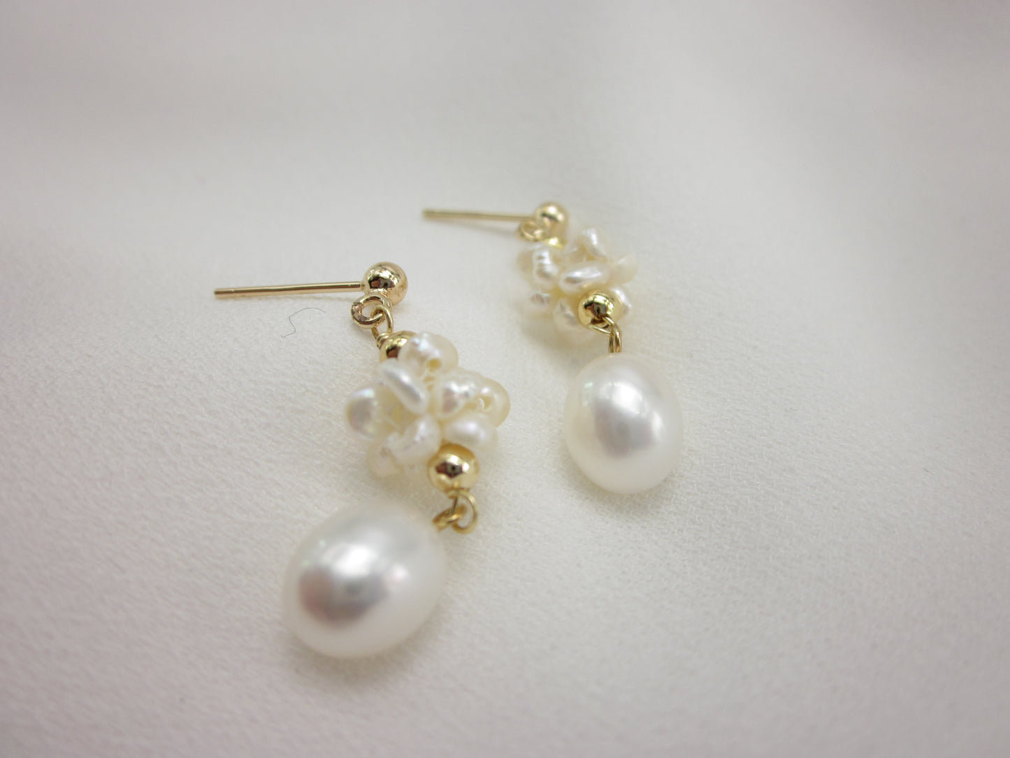 Pearl Blossom Drop Earrings