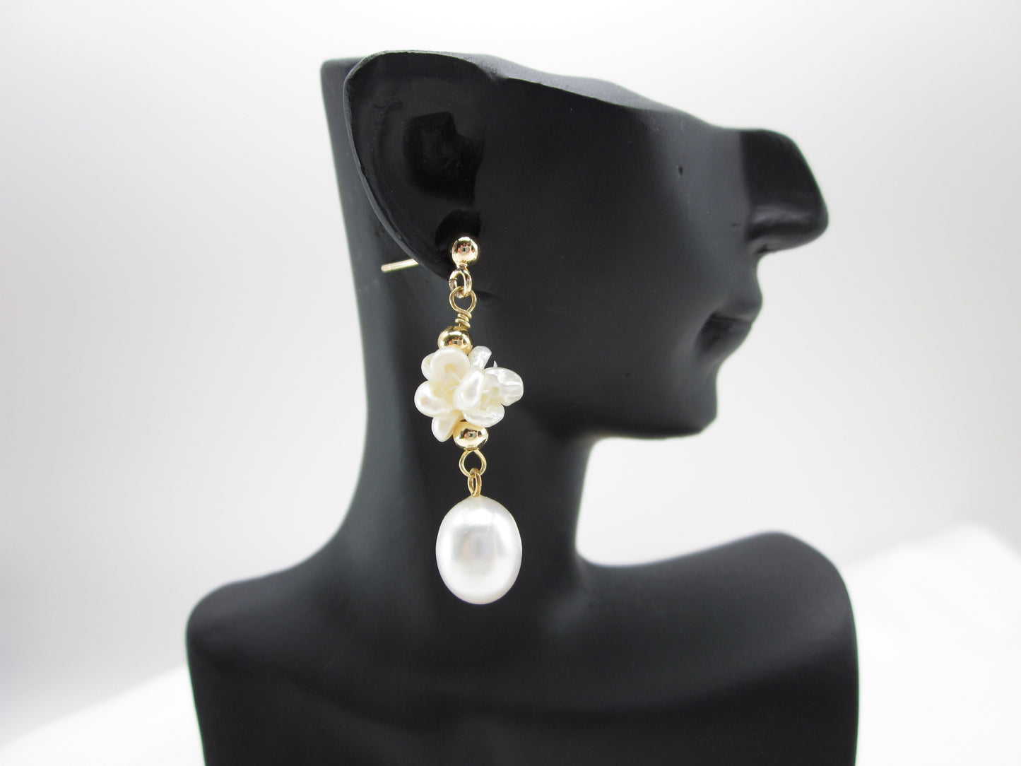 Pearl Blossom Drop Earrings