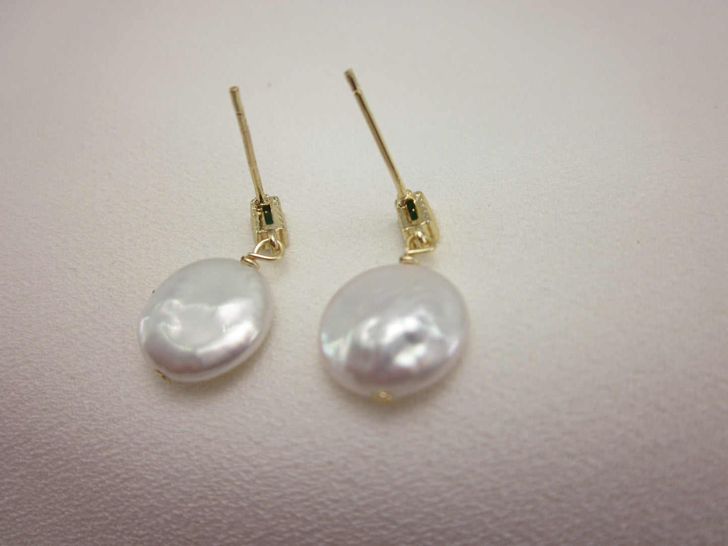 Emerald Elegance Baroque Pearl Earrings