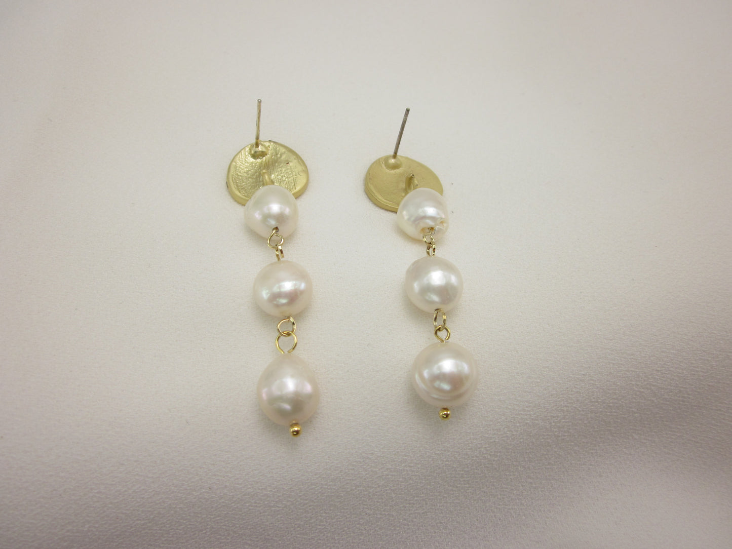 Triple Pearl Symphony Earrings