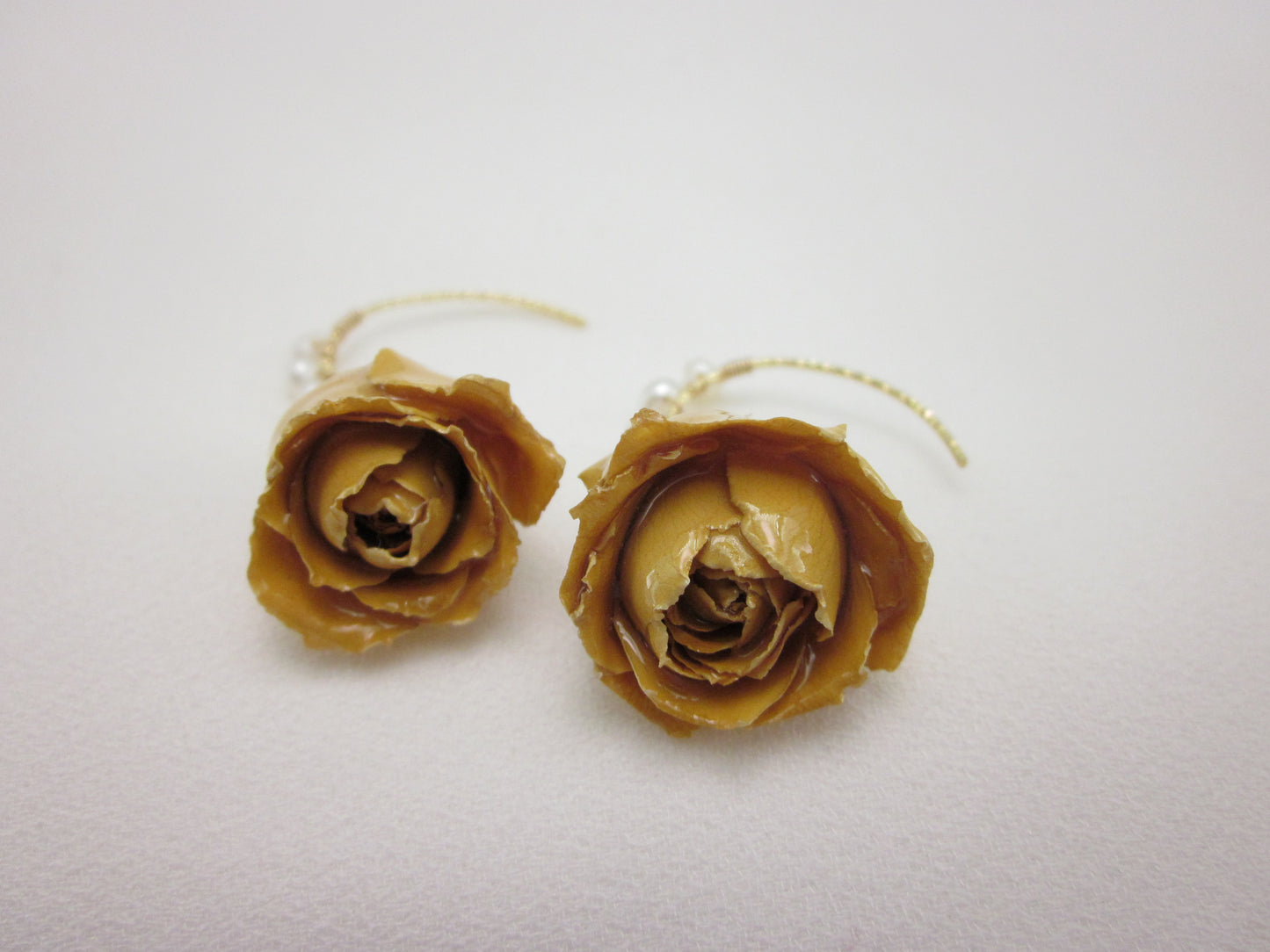 Dried Rose Earrings - Yellow Smile