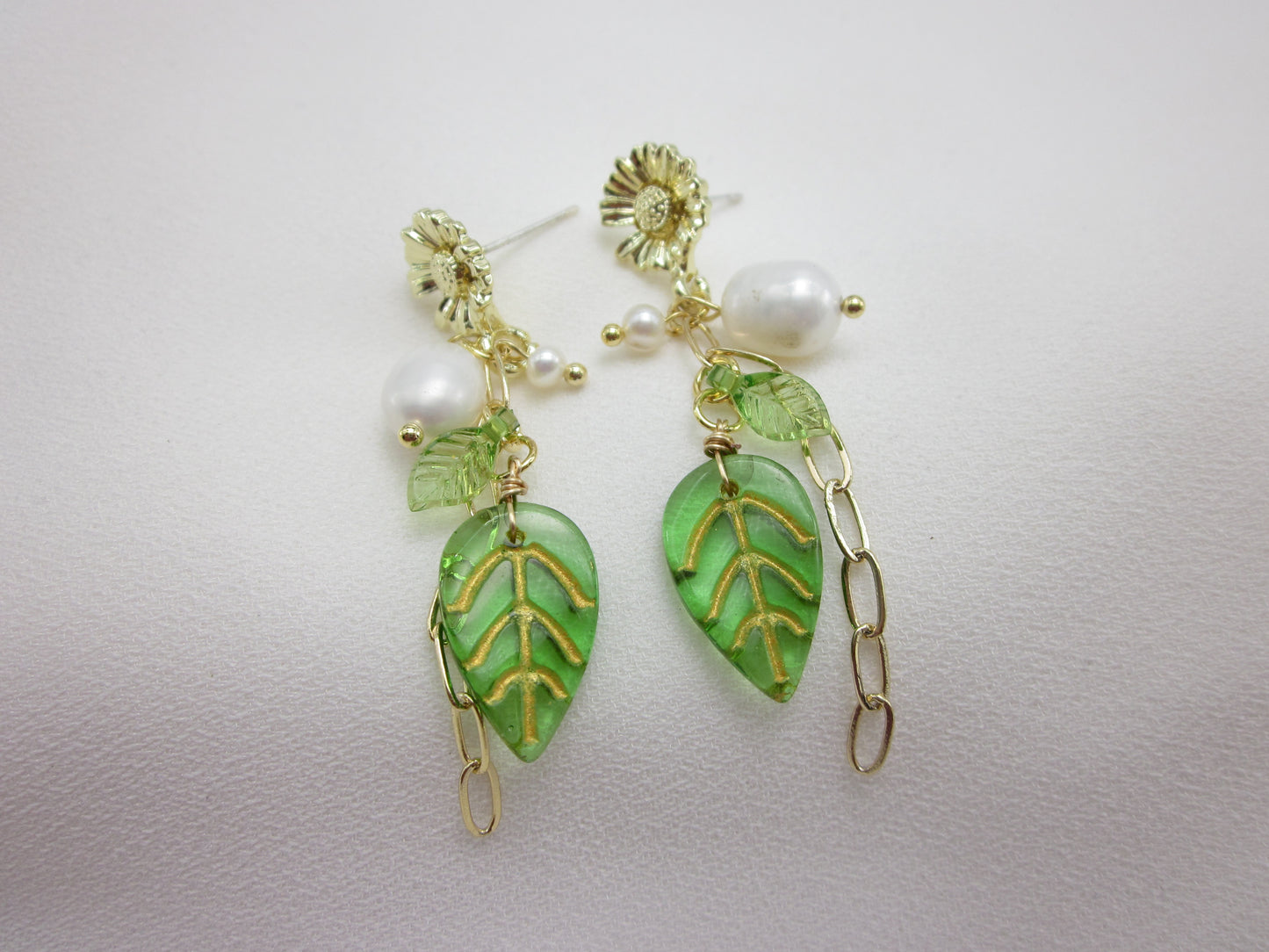 Laurel's Leaf Freshwater Pearl Earrings