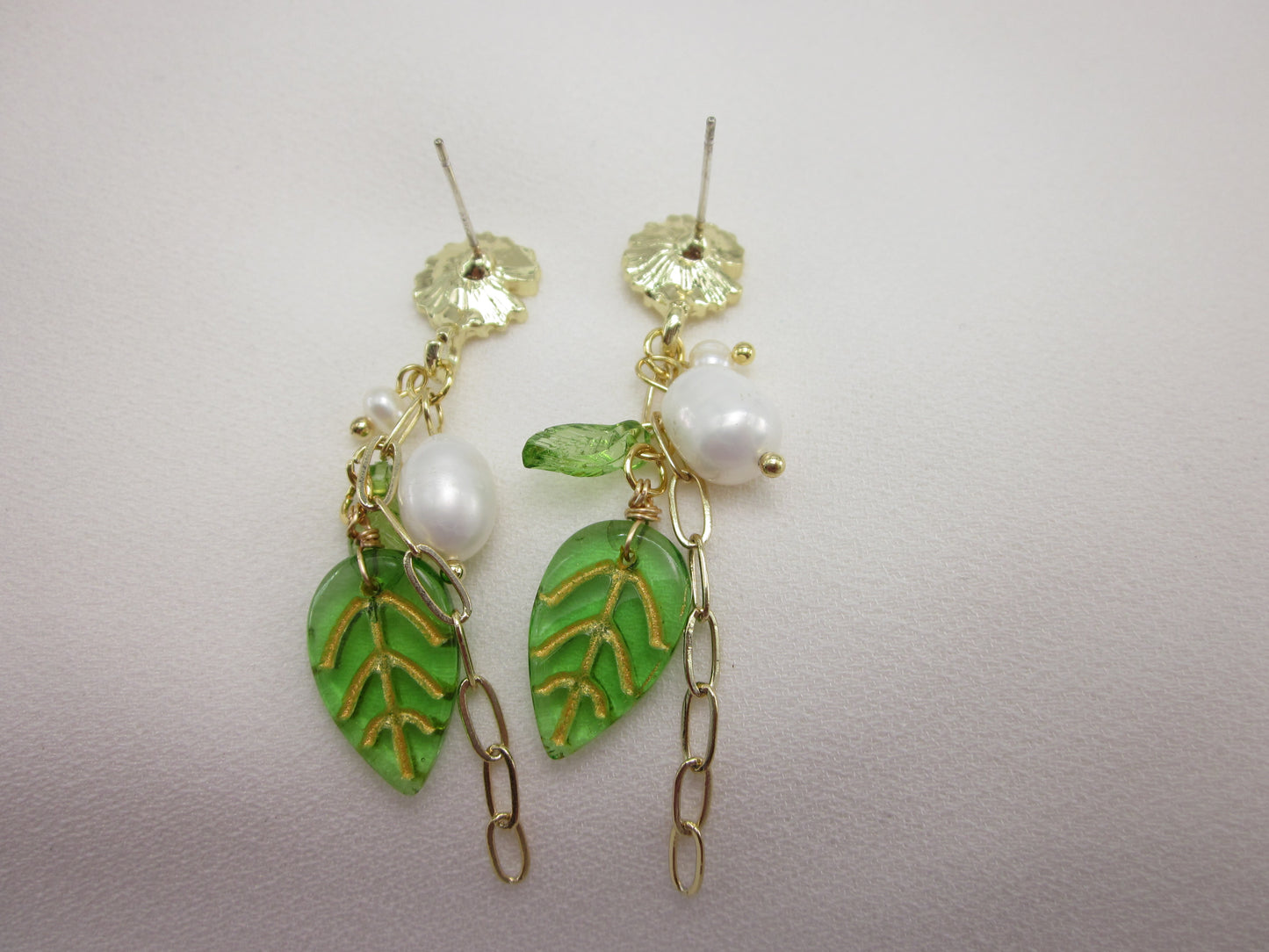 Laurel's Leaf Freshwater Pearl Earrings