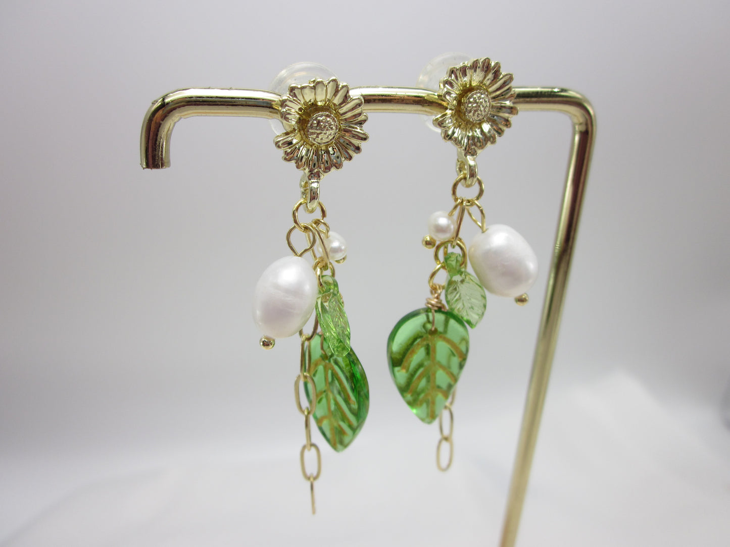 Laurel's Leaf Freshwater Pearl Earrings