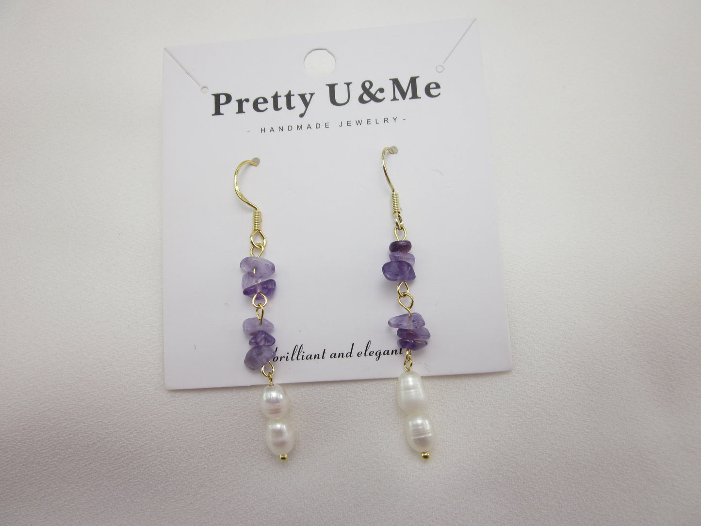 Amethyst Pearl Earrings