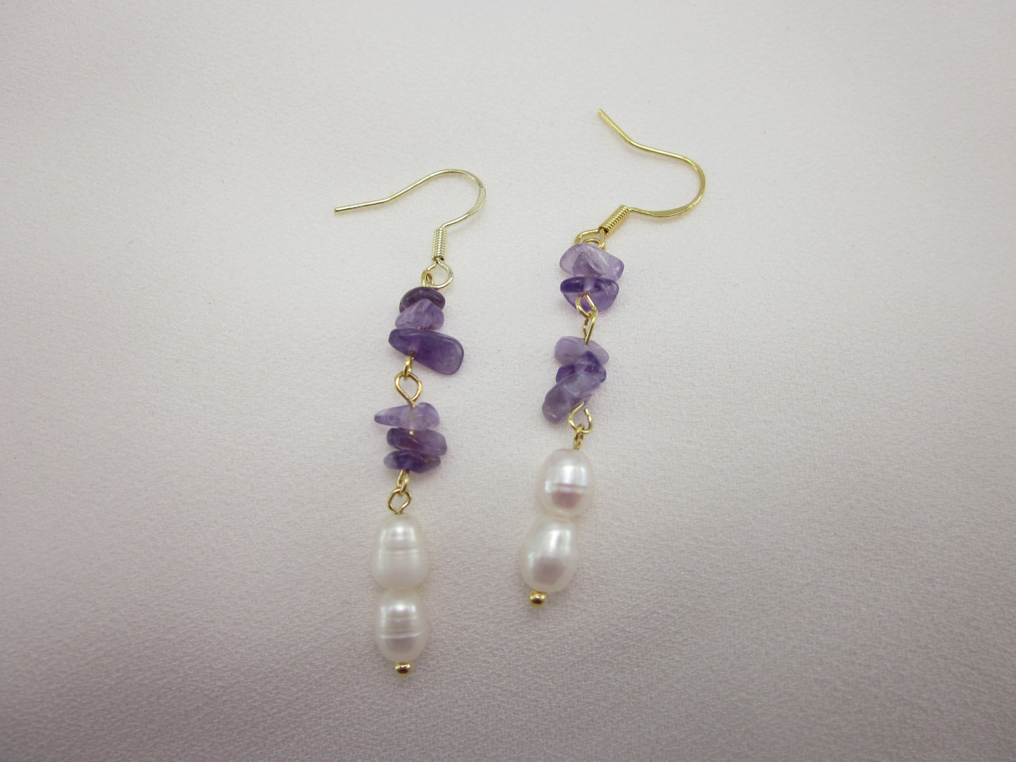 Amethyst Pearl Earrings