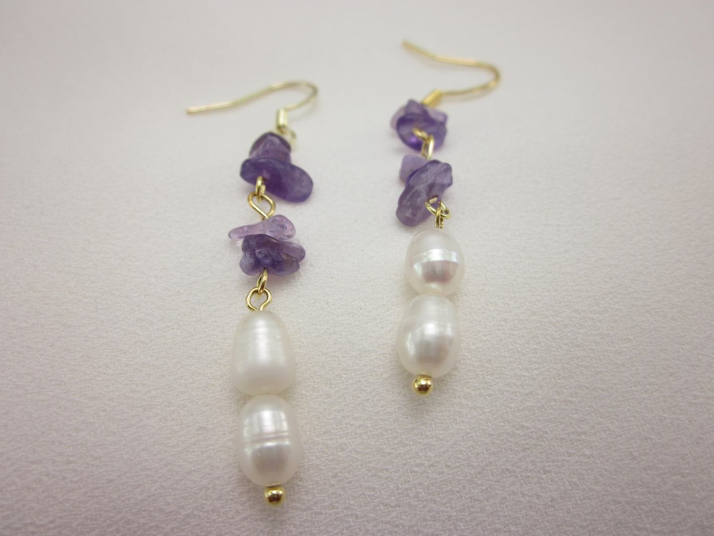 Amethyst Pearl Earrings