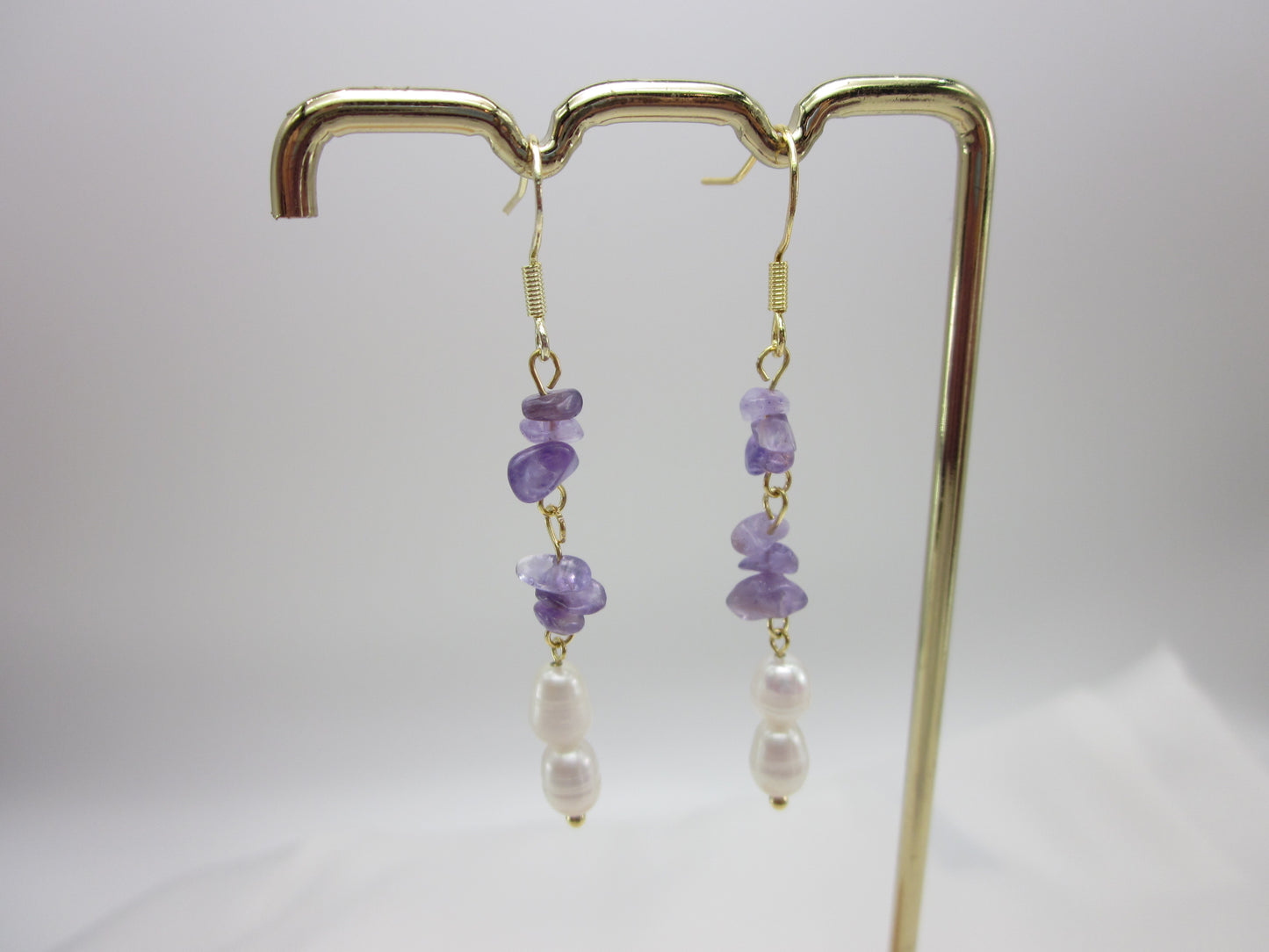 Amethyst Pearl Earrings