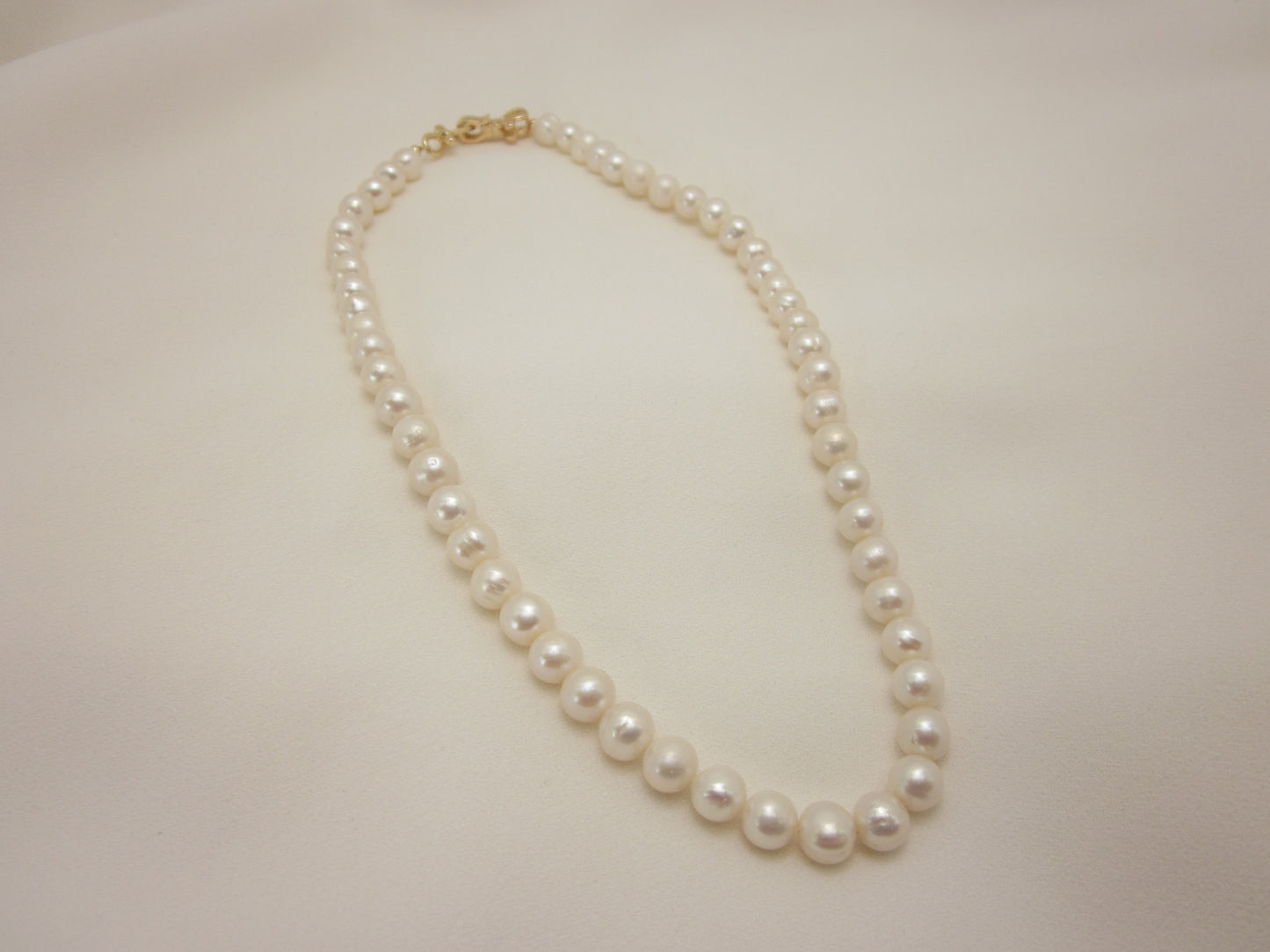 Double Bow Clasp Barque Pearl Necklace