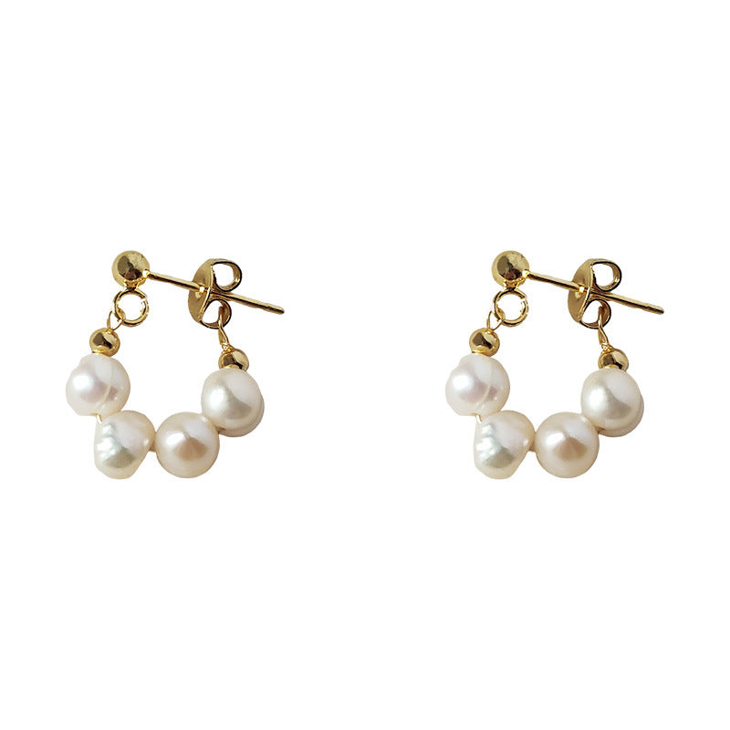 Pearl Hoops Earrings