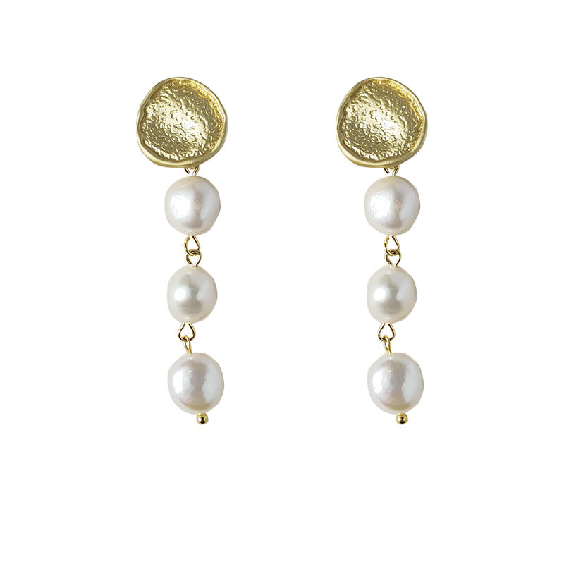 Triple Pearl Symphony Earrings