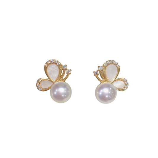 Shimmering Pearl Butterfly Studs.