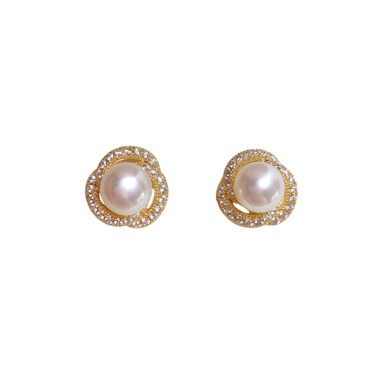 Gilded Nest Pearl Studs