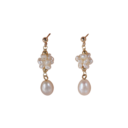 Pearl Blossom Drop Earrings