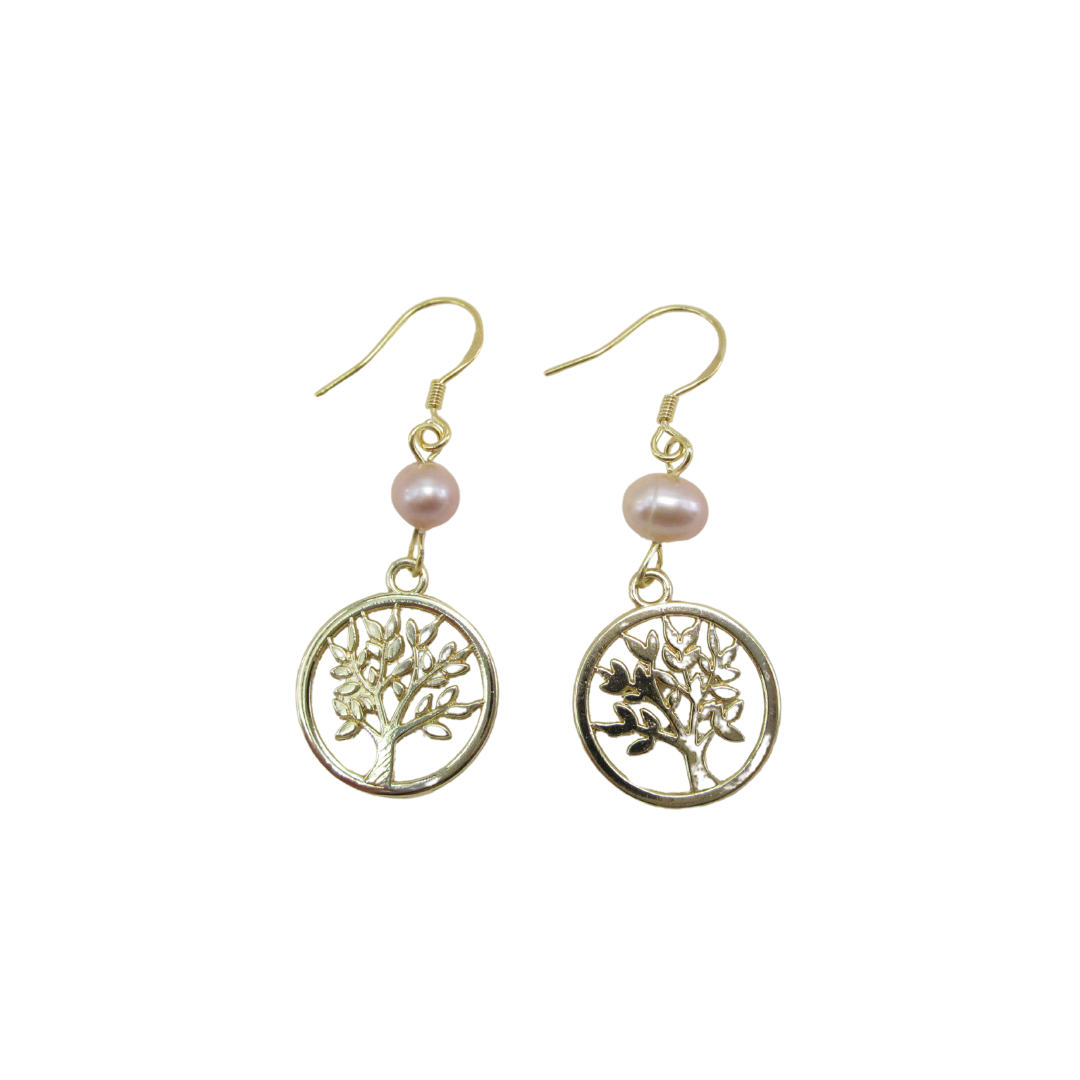 Tree of Life Pearl Earrings