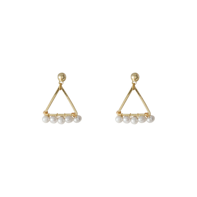 Triangular Pearl Wrap Earrings