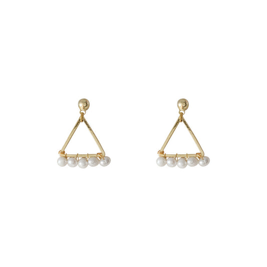 Triangular Pearl Wrap Earrings